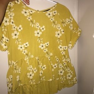 mustard floral top